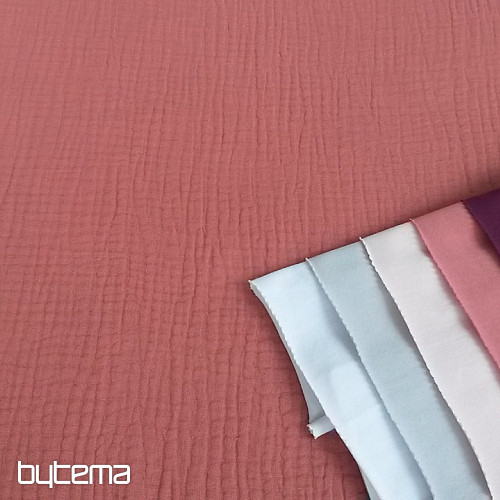 Cotton fabric GAZE marsala