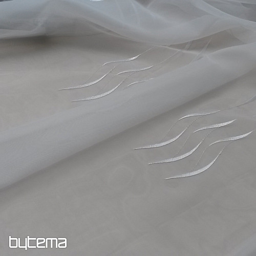 Modern embroidered curtain white GERSTER 195/0001