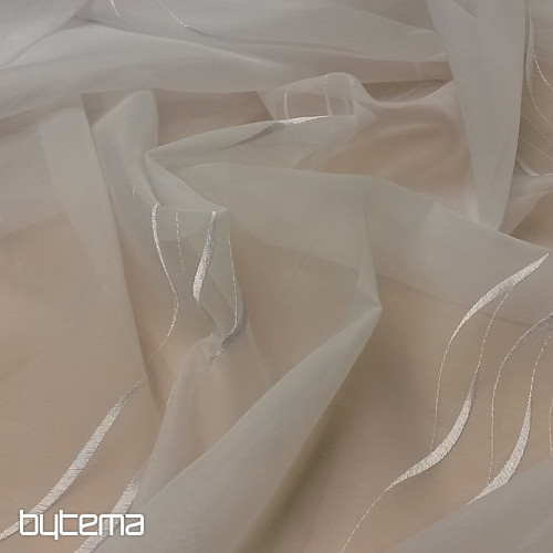 Modern embroidered curtain white GERSTER 195/0001
