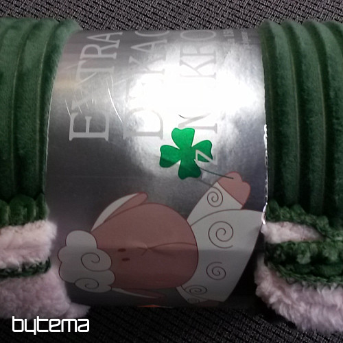Microfiber blanket EXTRA SOFT SHEEP plastic design - green