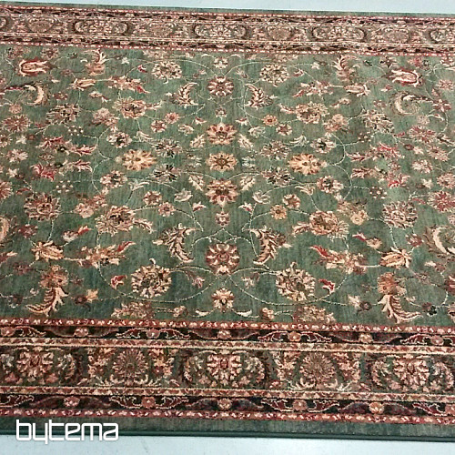 Luxurious woolen carpet ROYAL allover flower green