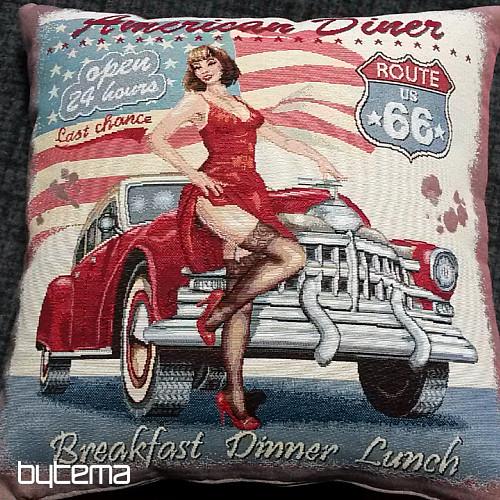 Tapestry cushion cover AMERICAN DINER ROUTE 66