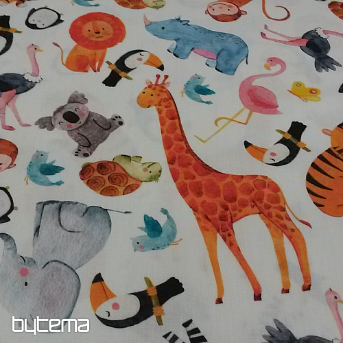 Children's cotton satin ZOO digital printing