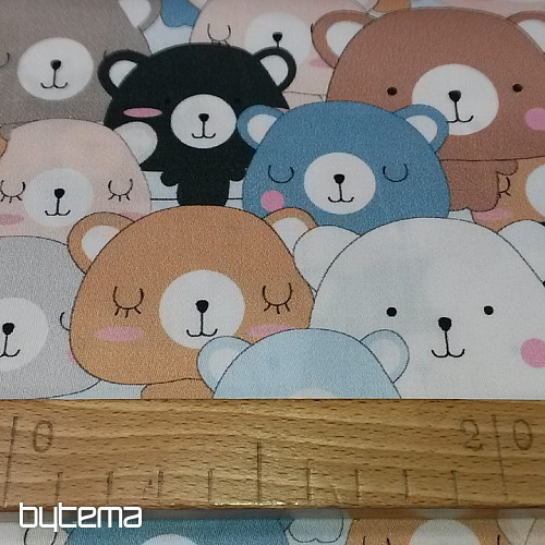 Children's cotton satin BEARS digital printing