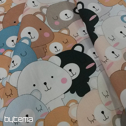 Children's cotton satin BEARS digital printing