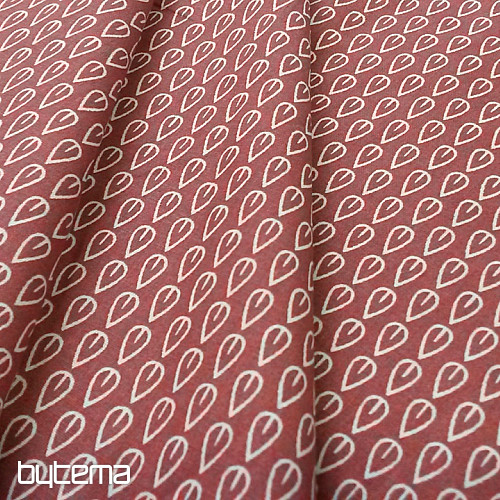 Cotton fabric LEAVES bordo