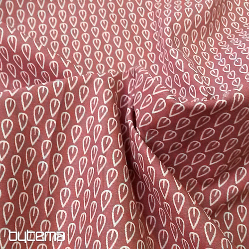 Cotton fabric LEAVES bordo
