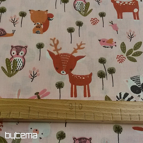 Cotton fabric DOE rose