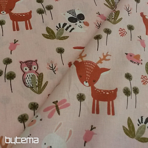Cotton fabric DOE rose
