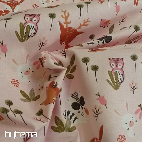 Cotton fabric DOE rose