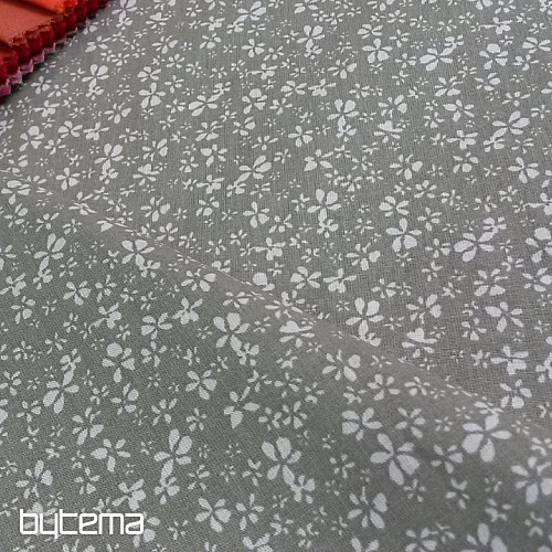 Cotton fabric FLOWERS khaki