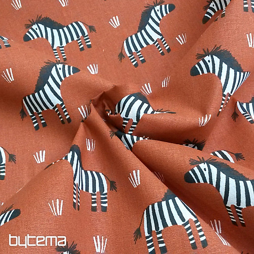 Cotton fabric ZEBRA brown