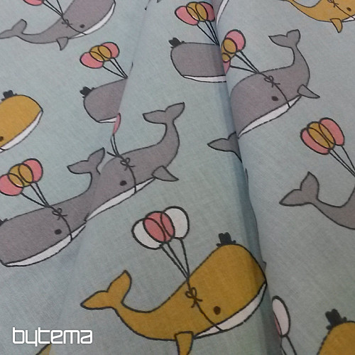 Cotton fabric WHALE