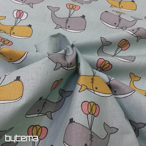 Cotton fabric WHALE