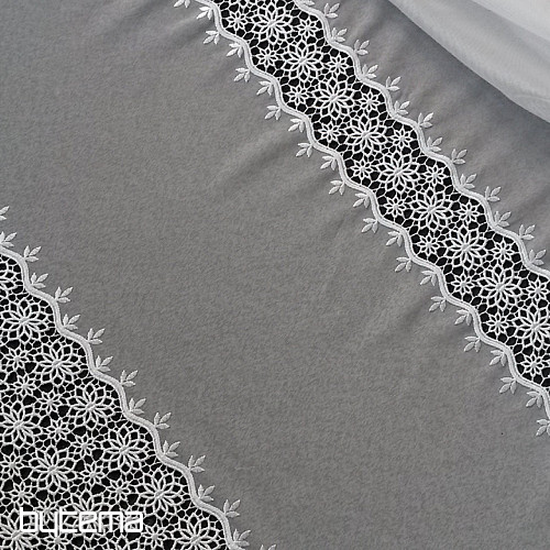 Modern embroidered curtain GERSTER 11509 white flowers