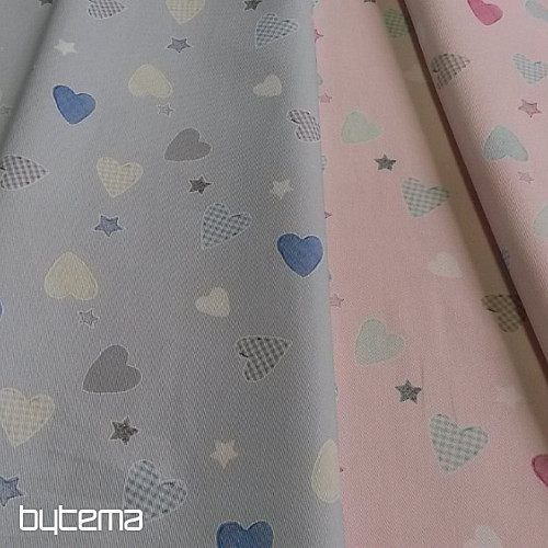 Children decorative fabric HEART rose