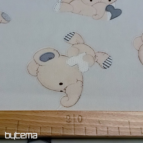 Children decorative fabric ELEPHANTS gray