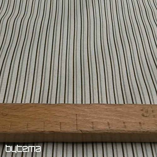 Cotton fabric STRIP menthol-brown
