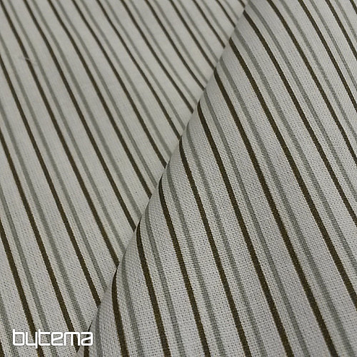 Cotton fabric STRIP menthol-brown