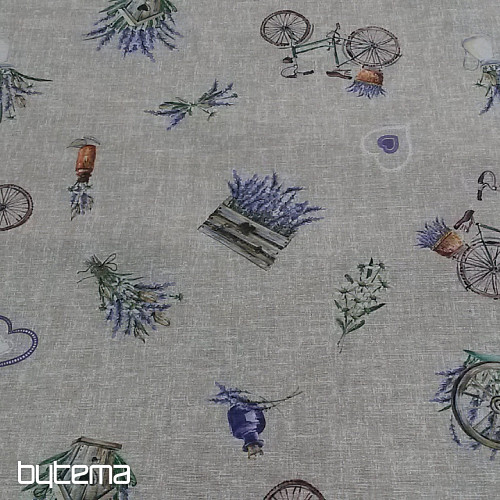 Decorative fabric LAVENDER BICYCLE 2