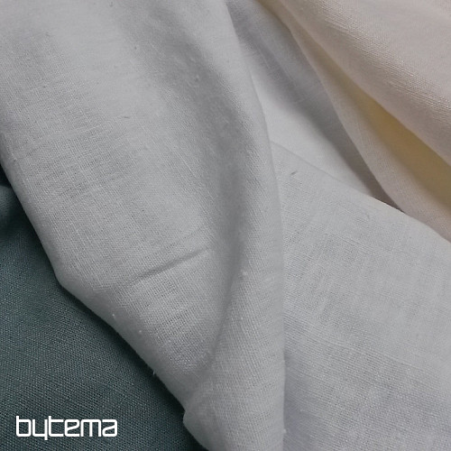 Linen fabric VERONE uni white
