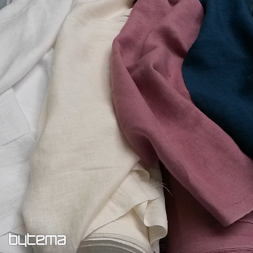 Linen fabric VERONE uni purple