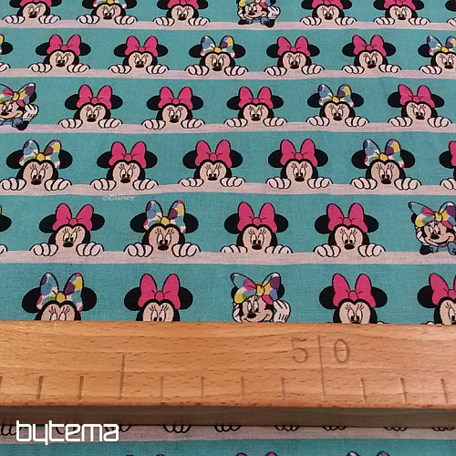 Cotton fabric MINNIE turquoise