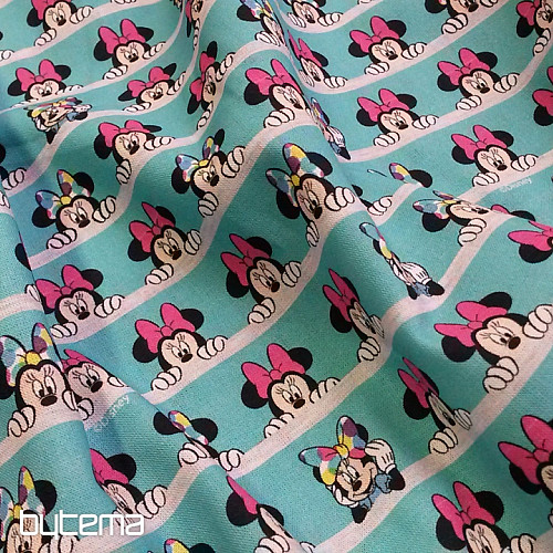 Cotton fabric MINNIE turquoise