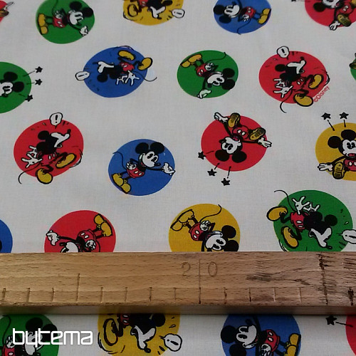 Cotton fabric MICKEY MOUSE circle