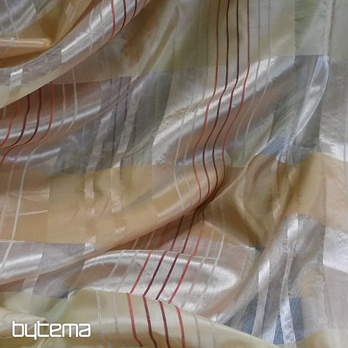 Curtain - a combination of voile and organza with chenille strips