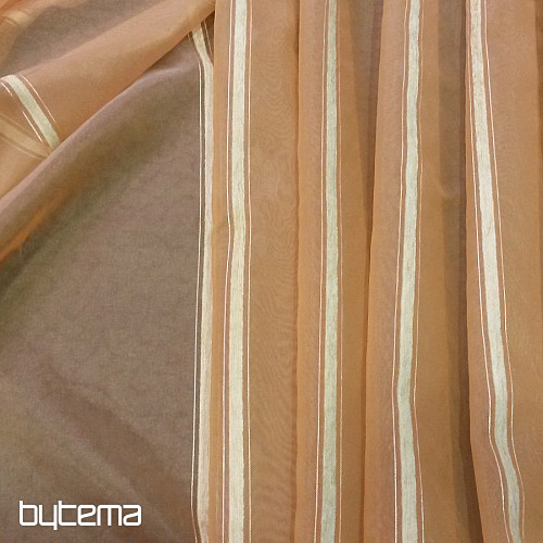 Curtain organza with chenille ocher