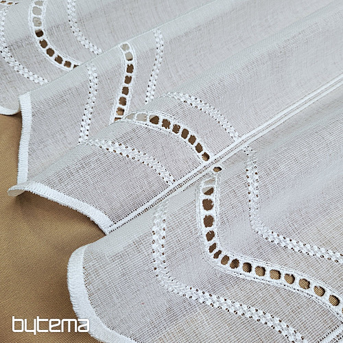 Modern woven Curtain V52 cream-white