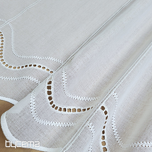 Modern woven Curtain V52 cream-white