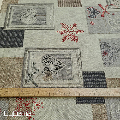 Christmas decorative fabric HEART PICTURE