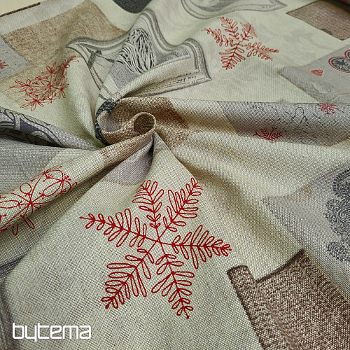 Christmas decorative fabric HEART PICTURE