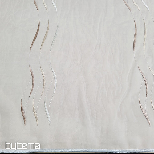 Voile curtain with beige embroidery Gerster 195/0200