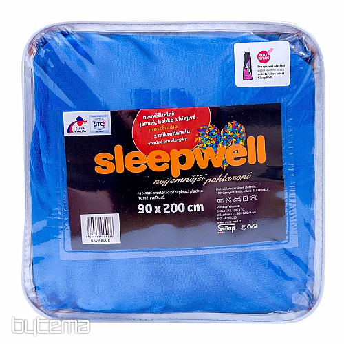 Micro flannel sheet SLEEP WELL dark blue