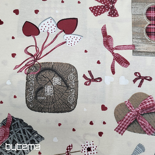Decorative fabric TM PATCHWORK bordeaux red