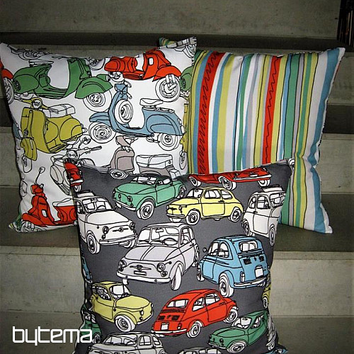 Decorative fabric CARS white/color