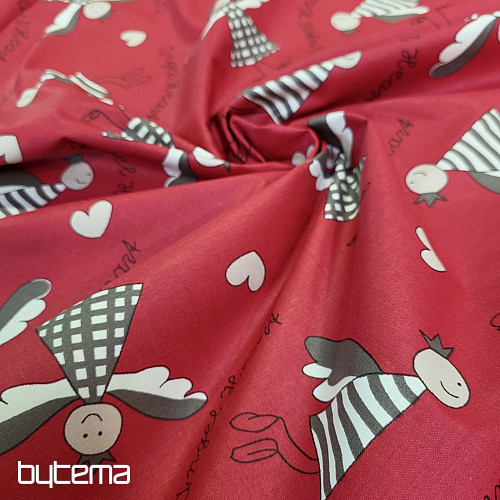 Decorative fabric ANĚL burgundy