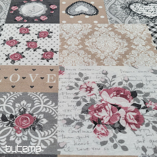 Decorative fabric LIA grey patchwork