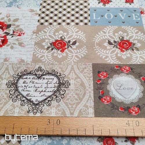 Decorative fabric LIA beige patchwork