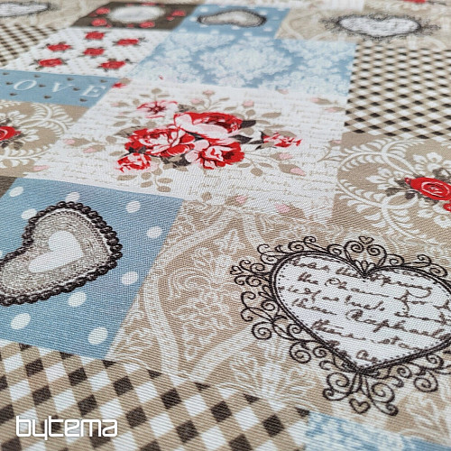 Decorative fabric LIA beige patchwork