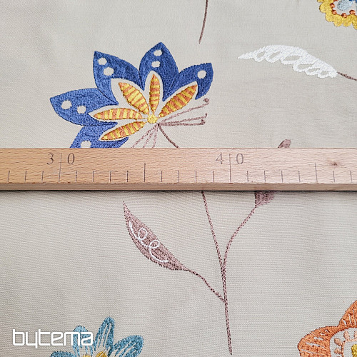Embroidered decorative fabric flowers RICHMOND multi
