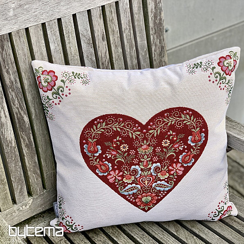 Tapestry cushion cover HUGE HEARTS