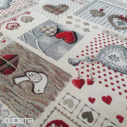 Tapestry fabric SRDCE NATUR