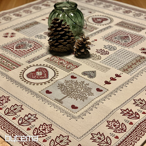 Tapestry tablecloth and scarf HEART LACE