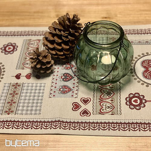Tapestry tablecloth and scarf HEART LACE