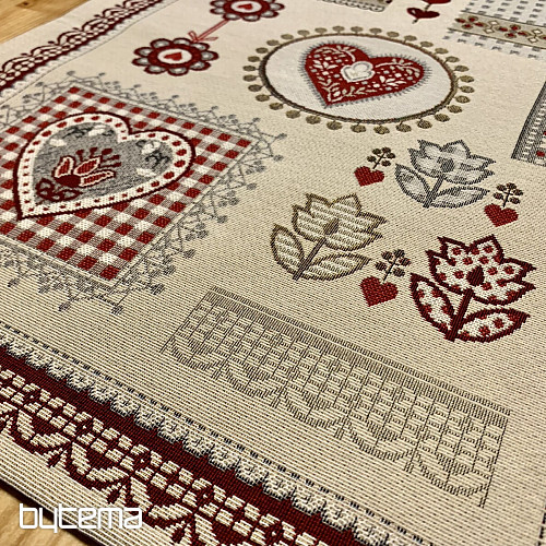 Tapestry tablecloth and scarf HEART LACE