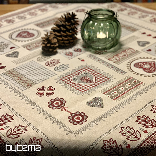 Tapestry tablecloth and scarf HEART LACE